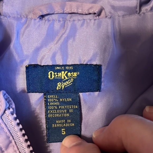 Osh Gosh  hoodie jacket. Lavender, sz 5 - Picture 3 of 5